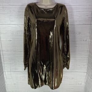 VTG Baby Phat y2k Shiny slinky Gold XL Sequin Glam mini dress club bodycon mini